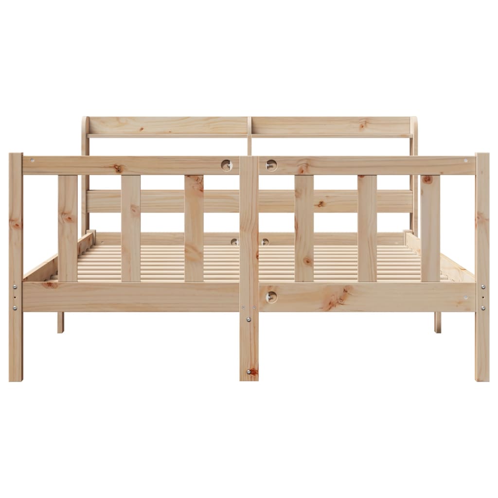 Letto Senza Materasso 140x200 Cm In Legno Massello Di Pino - Image 4