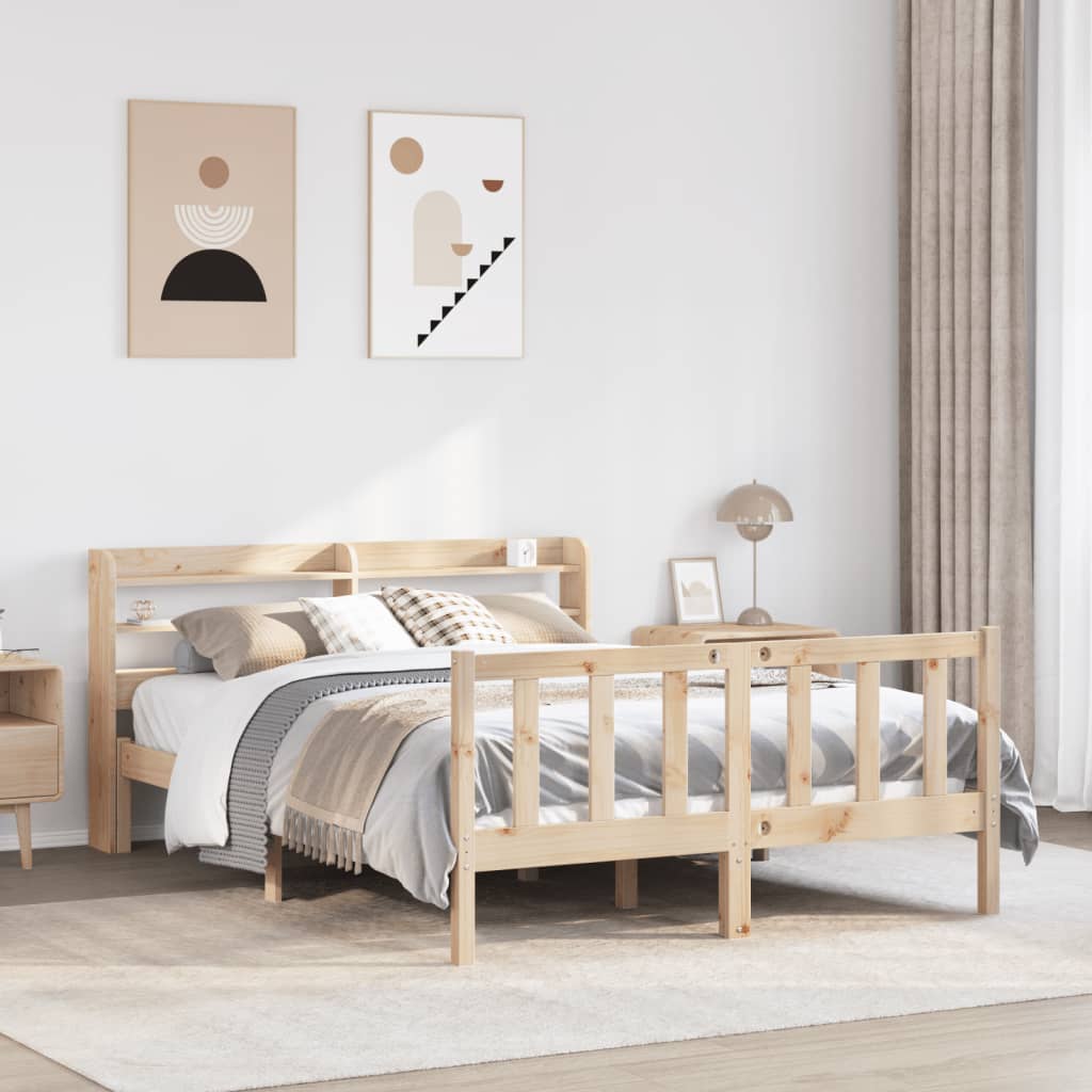 Letto Senza Materasso 150x200 Cm In Legno Massello Di Pino