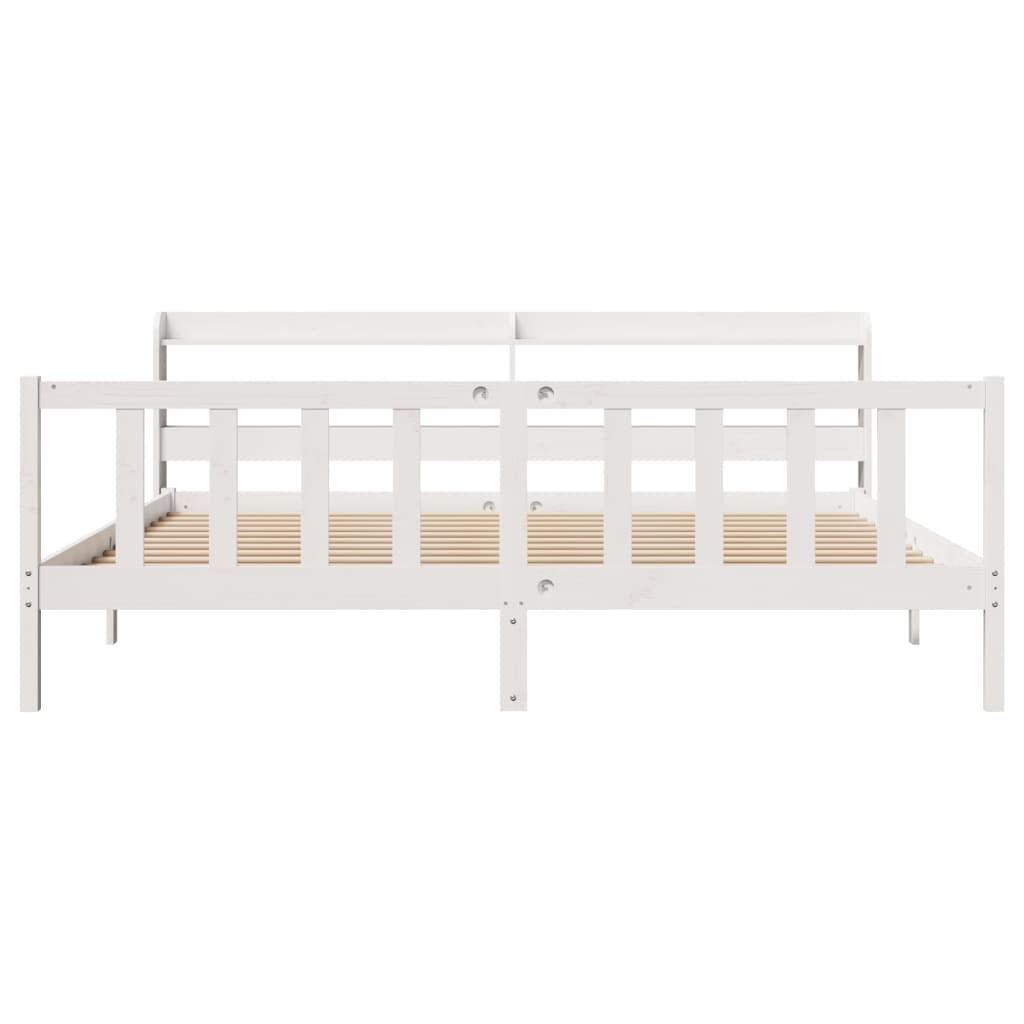Letto Senza Materasso Bianco 180x200 Cm Legno Massello Di Pino - Image 4