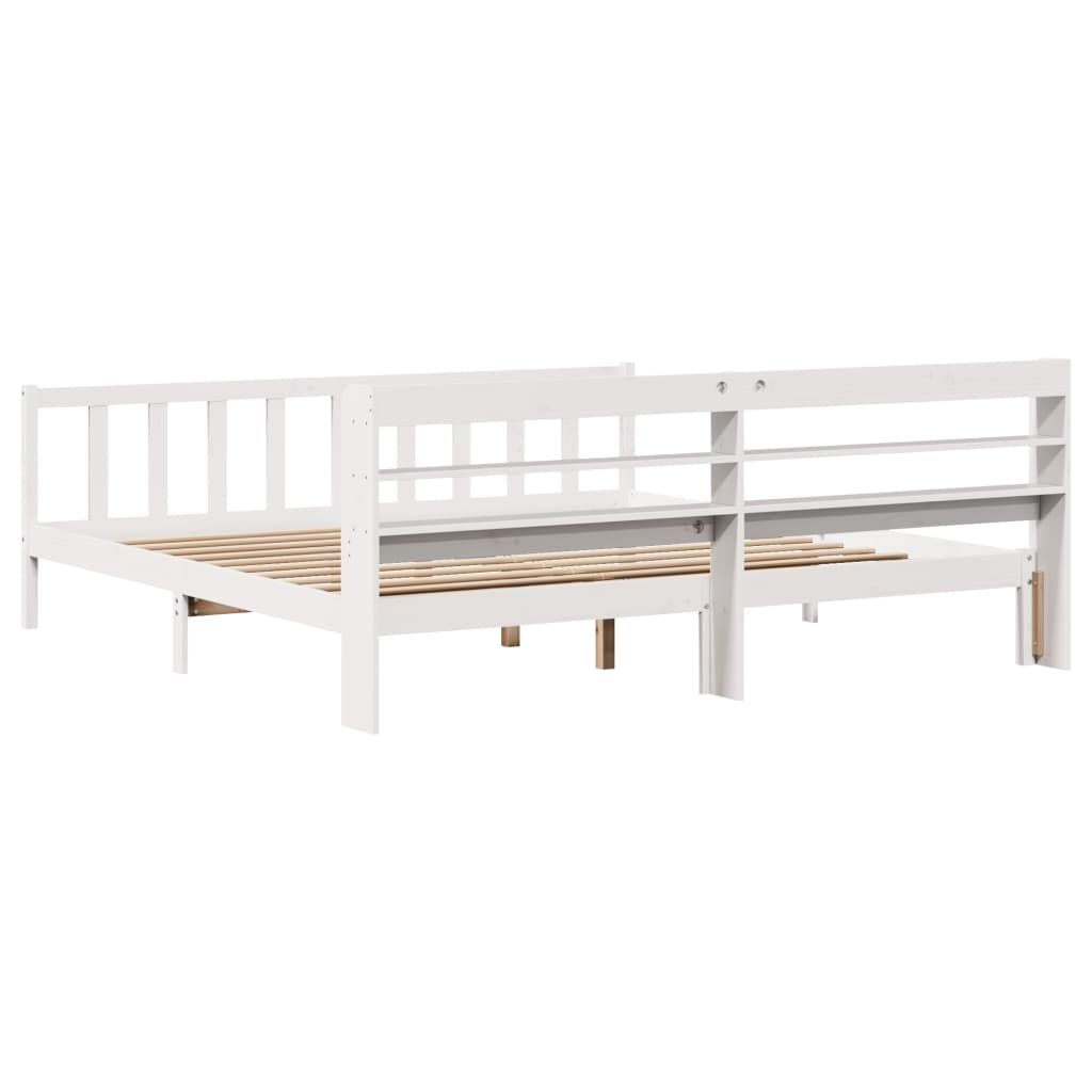 Letto Senza Materasso Bianco 180x200 Cm Legno Massello Di Pino - Image 6