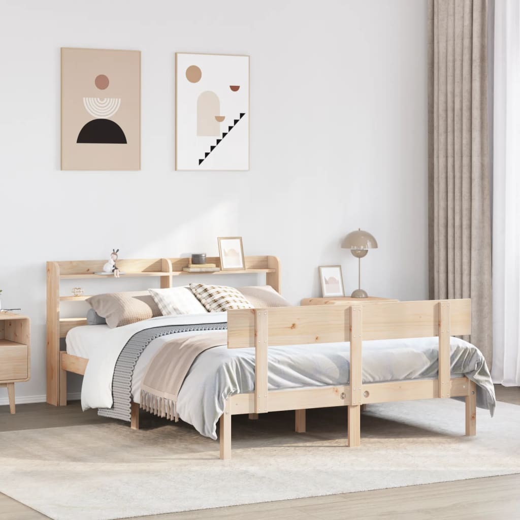 Letto Senza Materasso 140x200 Cm In Legno Massello Di Pino