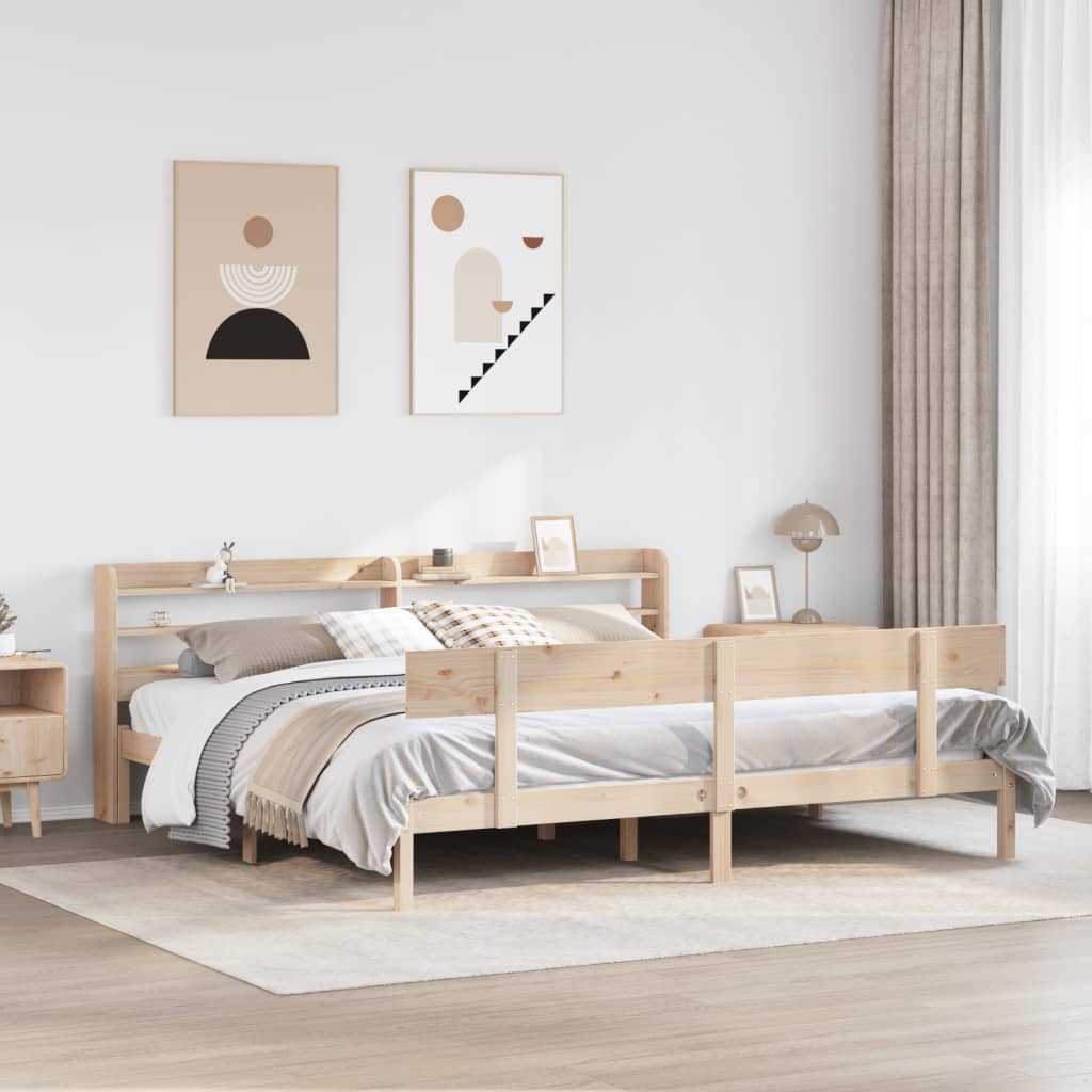 Letto Senza Materasso 200x200 Cm In Legno Massello Di Pino