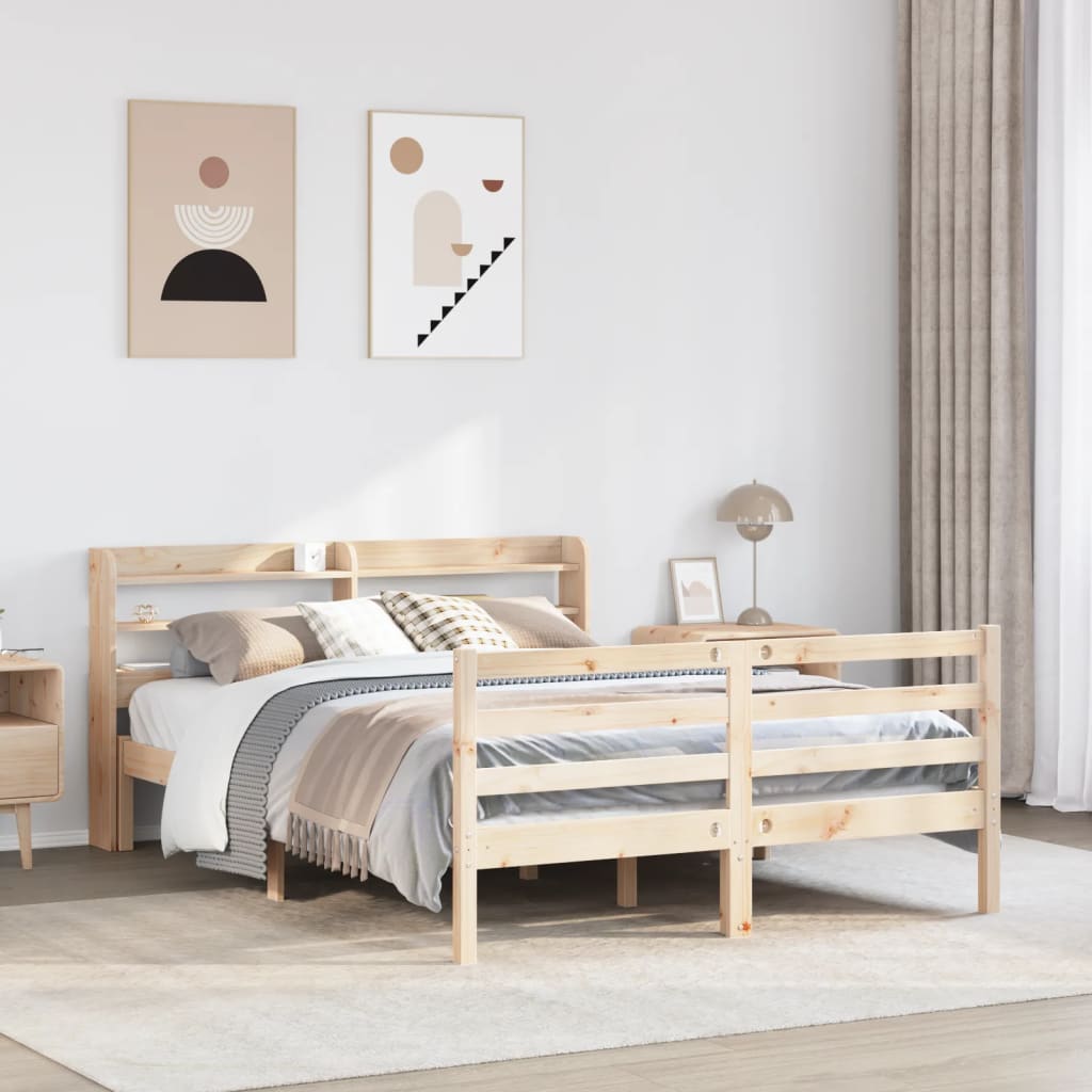Giroletto Con Testiera 150x200 Cm In Legno Massello Di Pino