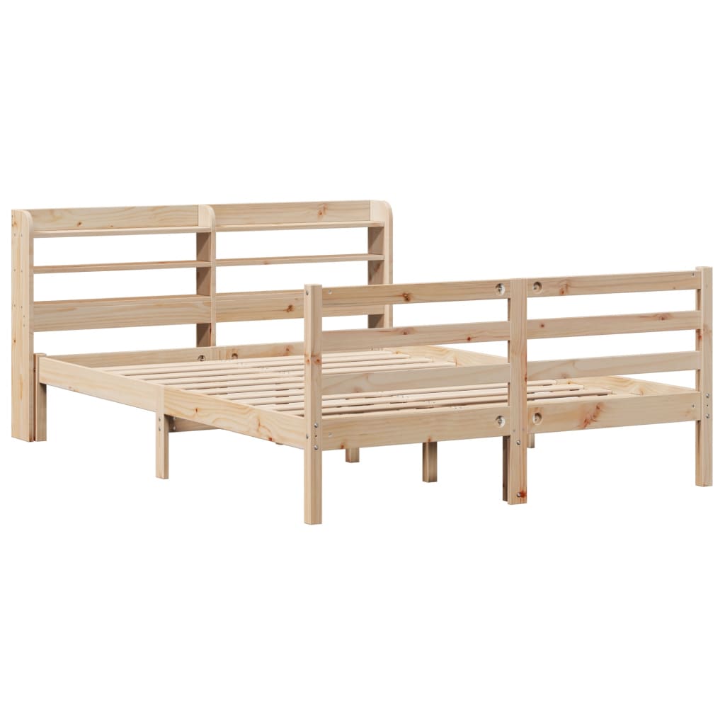 Giroletto Con Testiera 150x200 Cm In Legno Massello Di Pino - Image 3