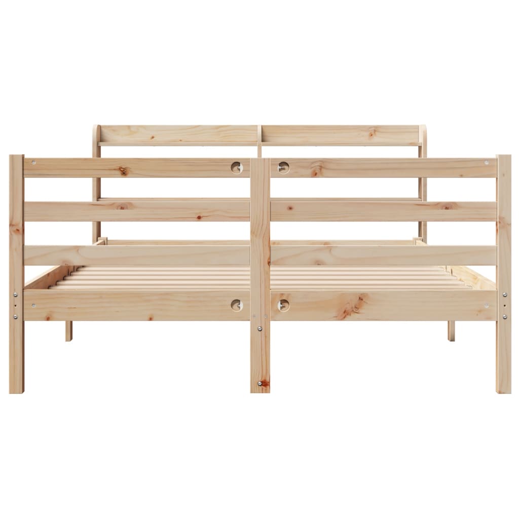 Giroletto Con Testiera 150x200 Cm In Legno Massello Di Pino - Image 4