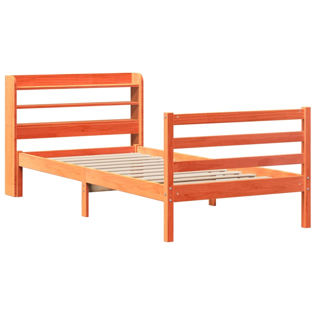 Letto Senza Materasso Marrone Cera 75x190 Cm In Legno Di Pino - Image 3