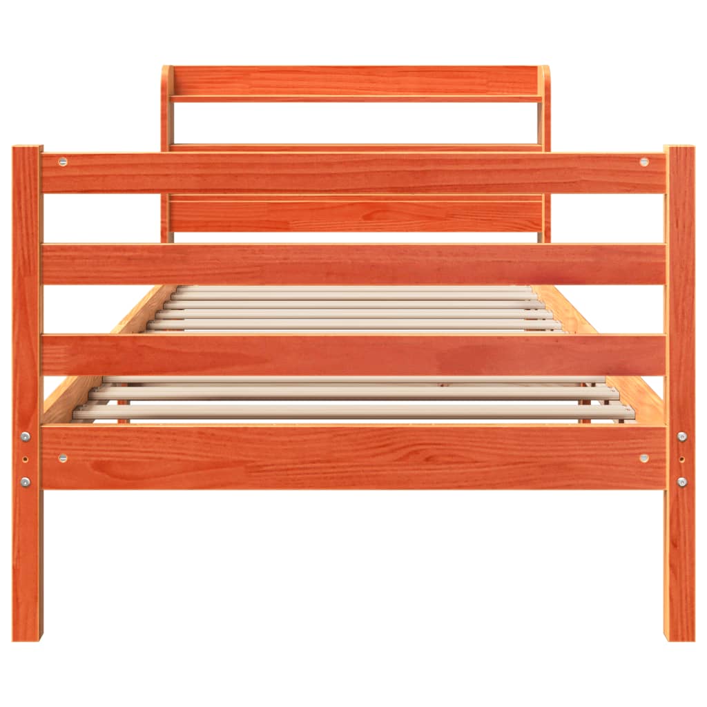 Letto Senza Materasso Marrone Cera 75x190 Cm In Legno Di Pino - Image 4
