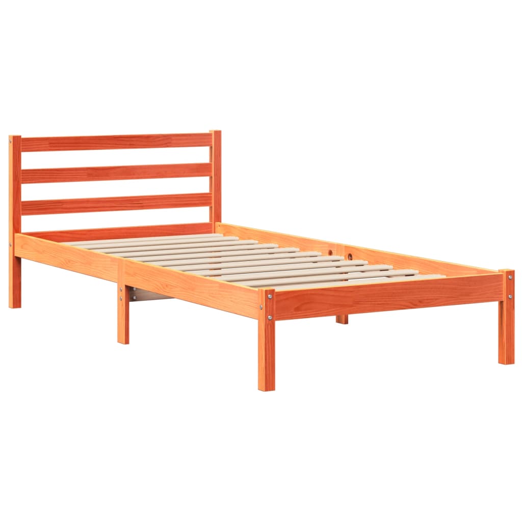 Letto Senza Materasso Marrone Cera 75x190 Cm In Legno Di Pino - Image 5