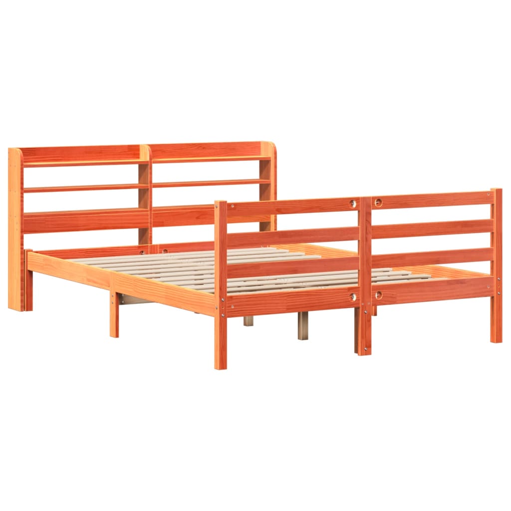 Letto Senza Materasso Marrone Cera 120x190 Cm In Legno Di Pino - Image 3