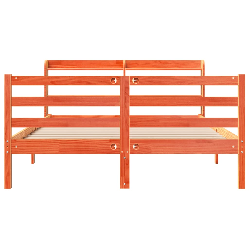 Letto Senza Materasso Marrone Cera 120x190 Cm In Legno Di Pino - Image 4
