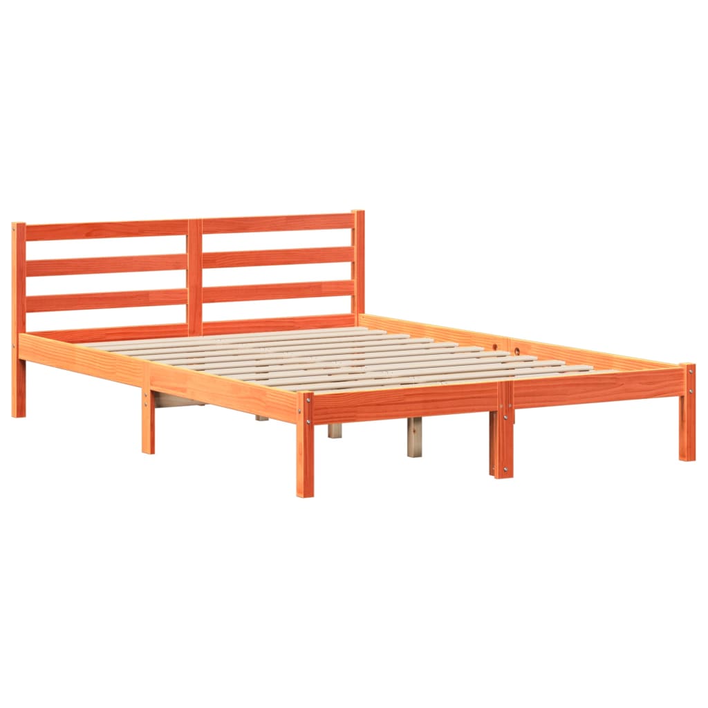 Letto Senza Materasso Marrone Cera 120x190 Cm In Legno Di Pino - Image 5