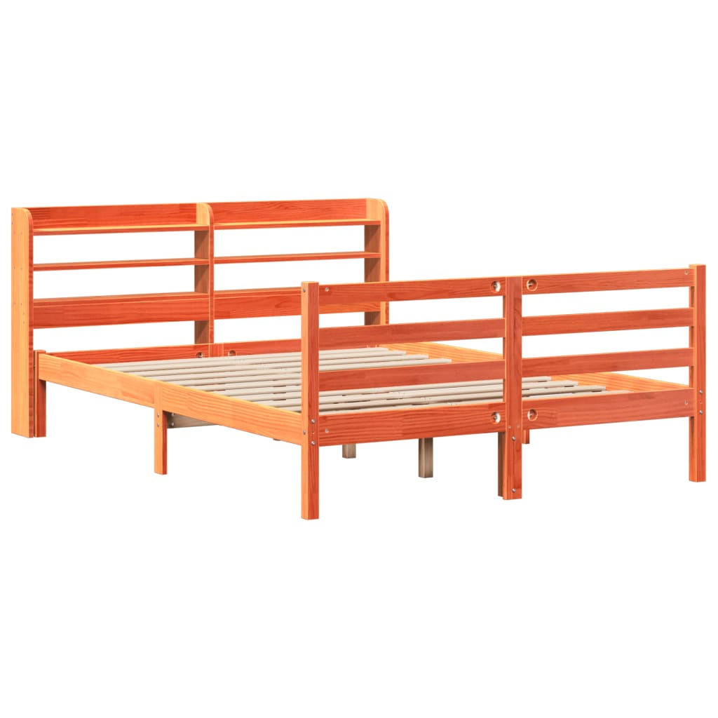 Letto Senza Materasso Marrone Cera 120x200 Cm In Legno Di Pino - Image 3