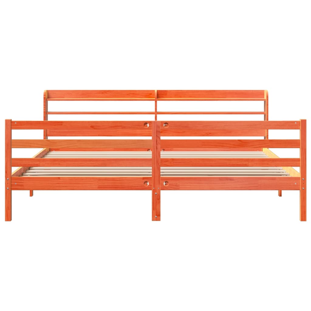 Letto Senza Materasso Marrone Cera 180x200 Cm In Legno Di Pino - Image 4
