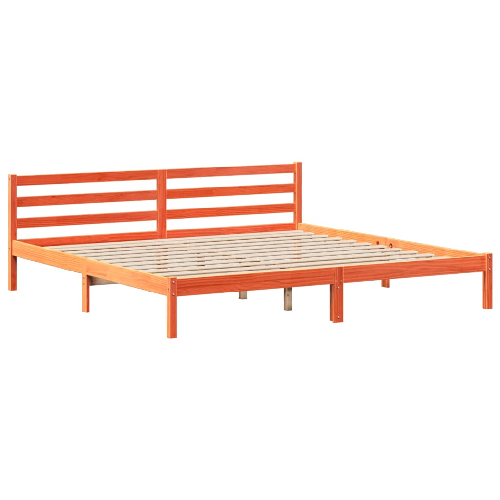 Letto Senza Materasso Marrone Cera 180x200 Cm In Legno Di Pino - Image 5