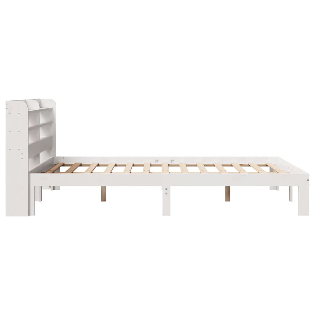 Giroletto Con Testiera Bianco 135x190 Cm Legno Massello Di Pino - Image 5
