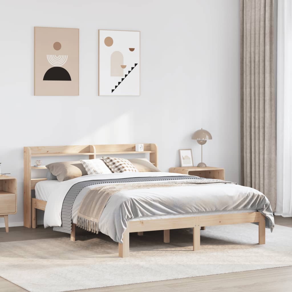 Giroletto Con Testiera 140x190 Cm In Legno Massello Di Pino