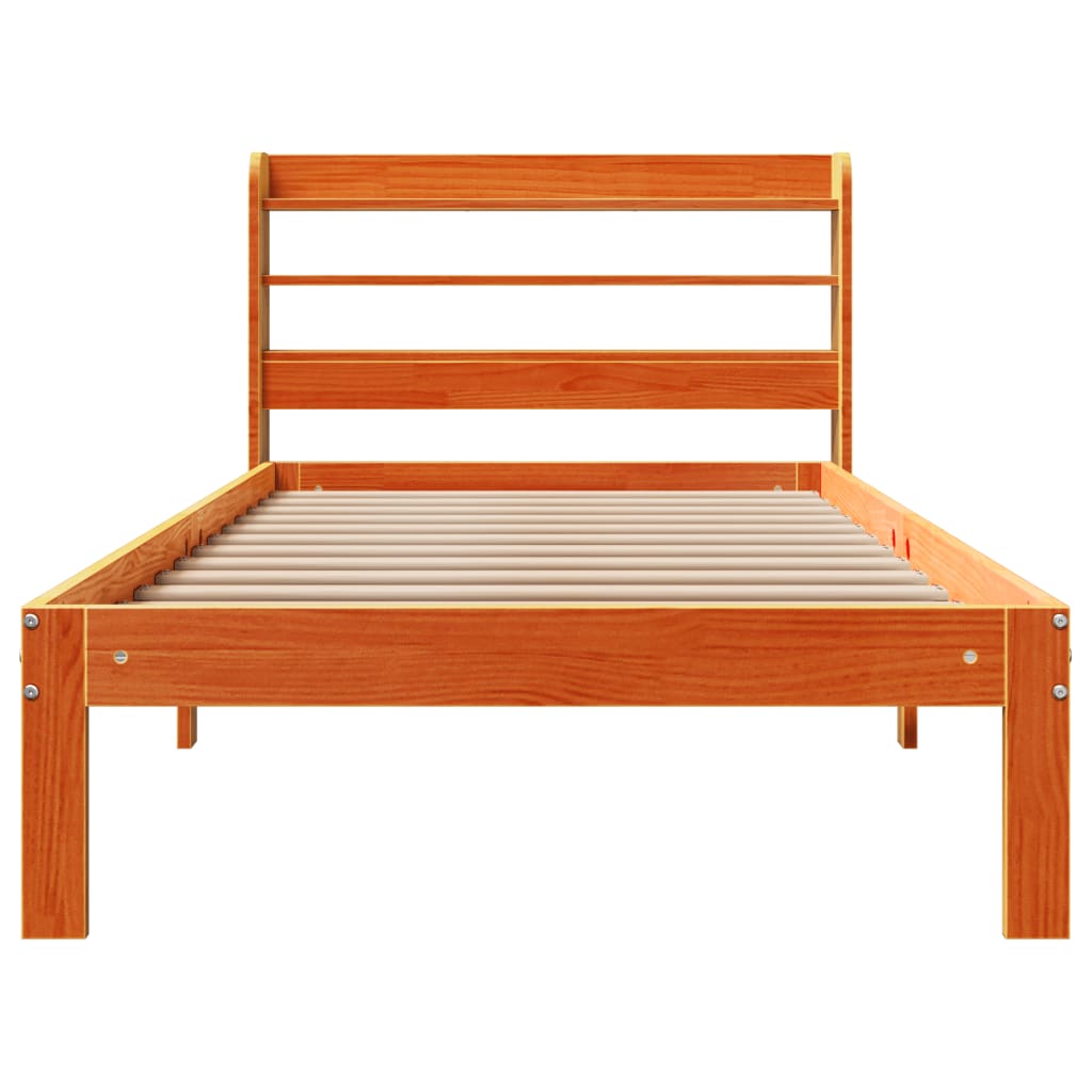 Letto Senza Materasso Marrone Cera 75x190 Cm In Legno Di Pino - Image 4