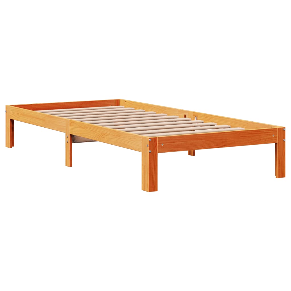 Letto Senza Materasso Marrone Cera 75x190 Cm In Legno Di Pino - Image 5