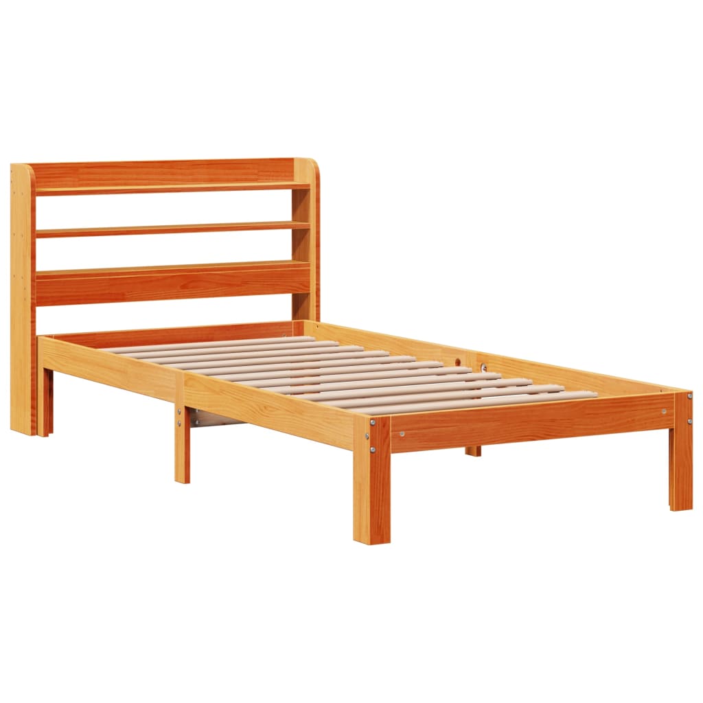Letto Senza Materasso Marrone Cera 90x200 Cm Legno Di Pino - Image 3
