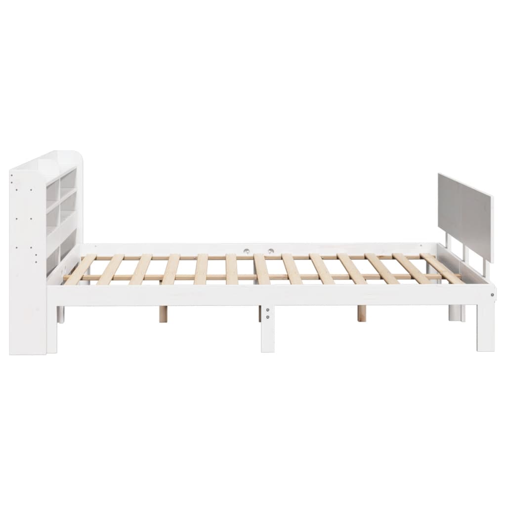 Giroletto Con Testiera Bianco 135x190 Cm Legno Massello Di Pino - Image 5