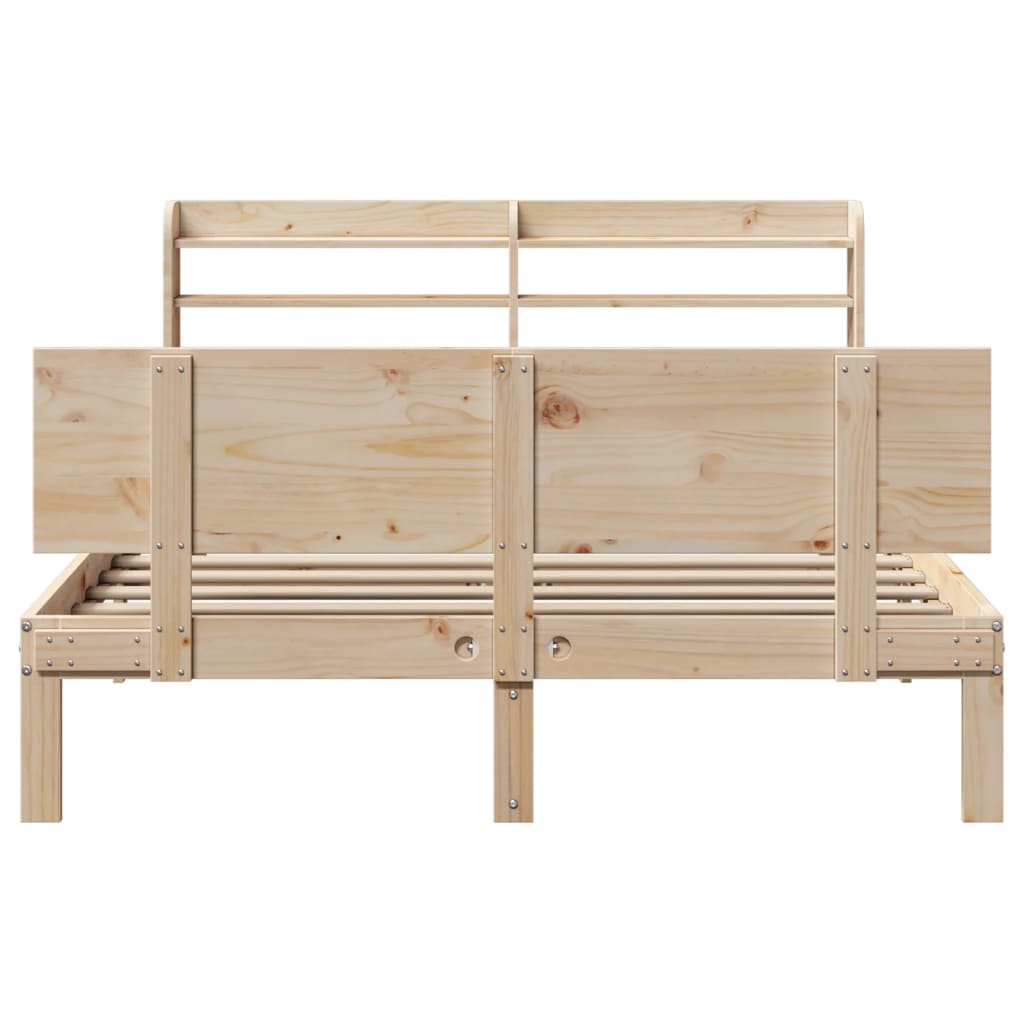 Giroletto Con Testiera 140x190 Cm In Legno Massello Di Pino - Image 4