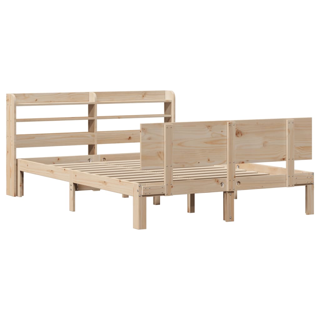 Giroletto Con Testiera 150x200 Cm In Legno Massello Di Pino - Image 3