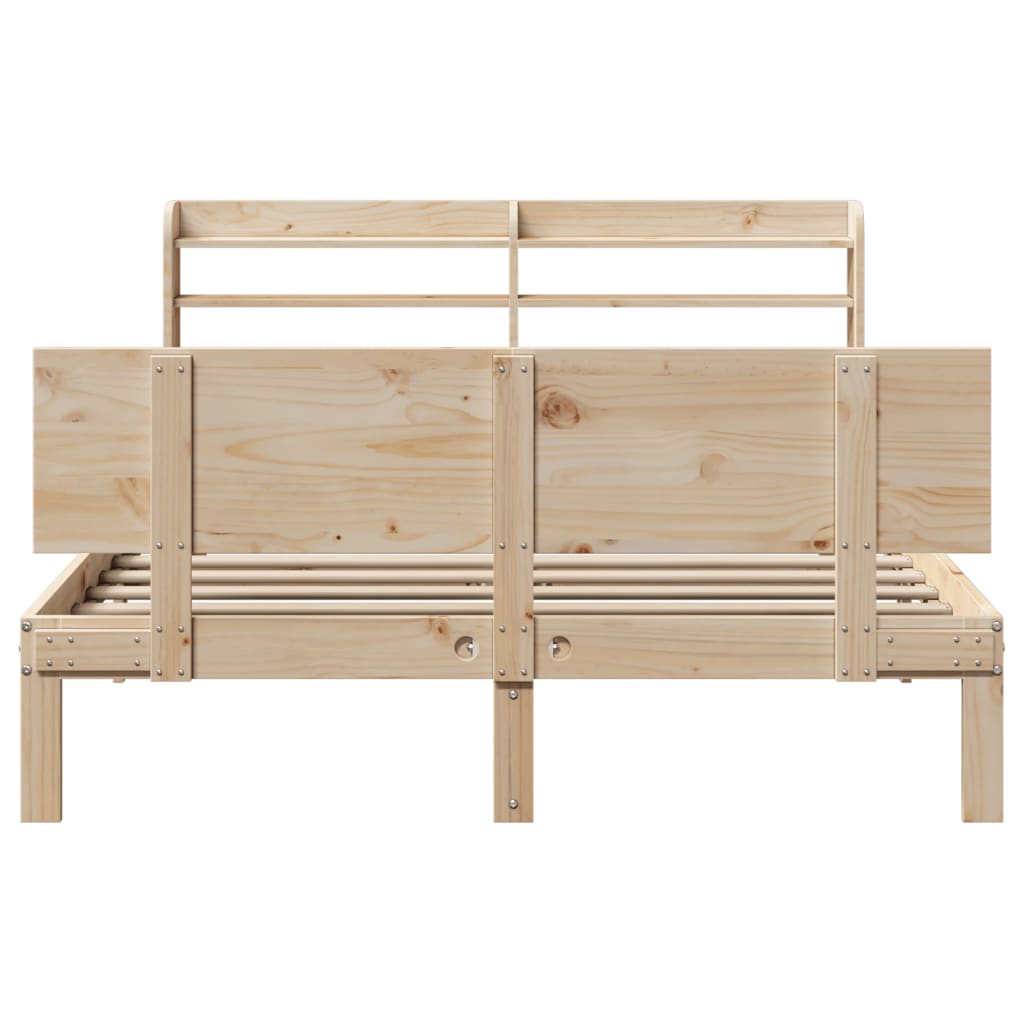 Giroletto Con Testiera 150x200 Cm In Legno Massello Di Pino - Image 4
