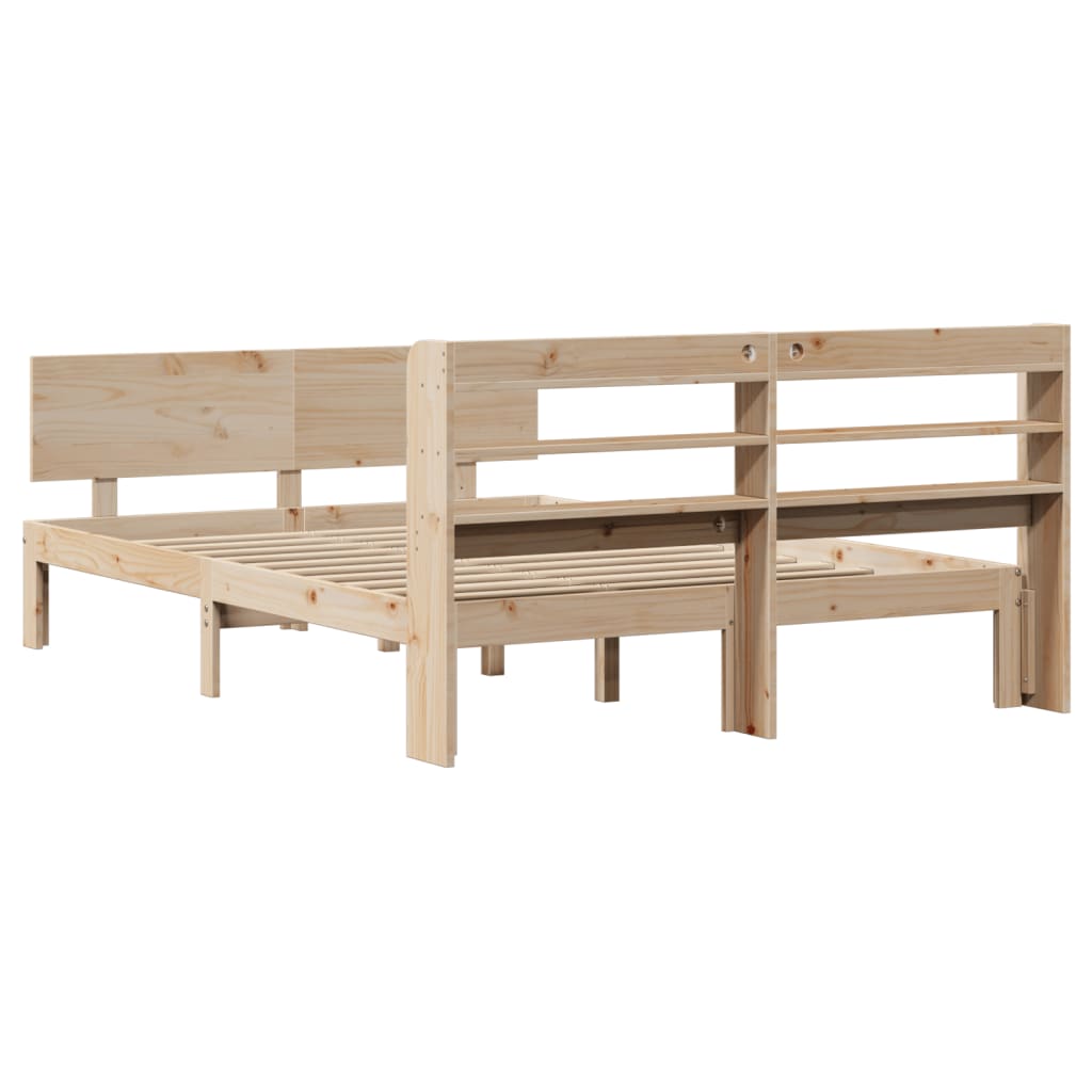 Giroletto Con Testiera 150x200 Cm In Legno Massello Di Pino - Image 6