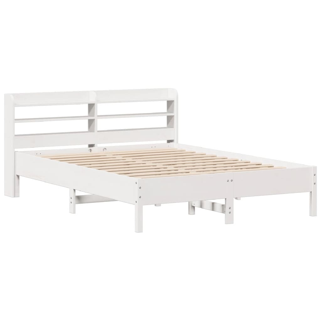 Letto Senza Materasso Bianco 160x200 Cm Legno Massello Di Pino - Image 3