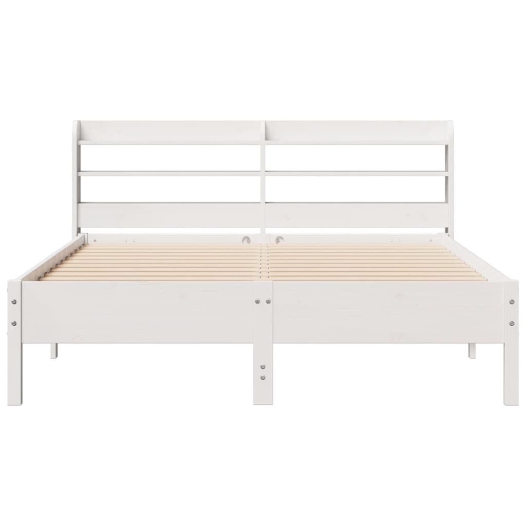 Letto Senza Materasso Bianco 160x200 Cm Legno Massello Di Pino - Image 4