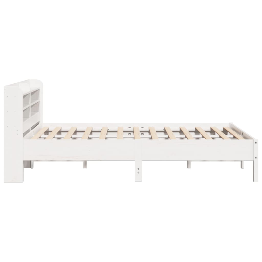 Letto Senza Materasso Bianco 160x200 Cm Legno Massello Di Pino - Image 5