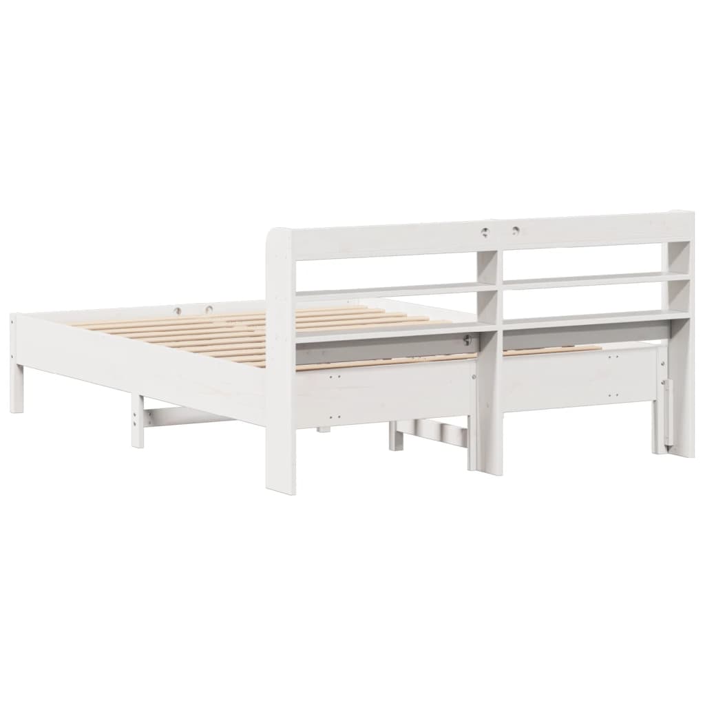 Letto Senza Materasso Bianco 160x200 Cm Legno Massello Di Pino - Image 6