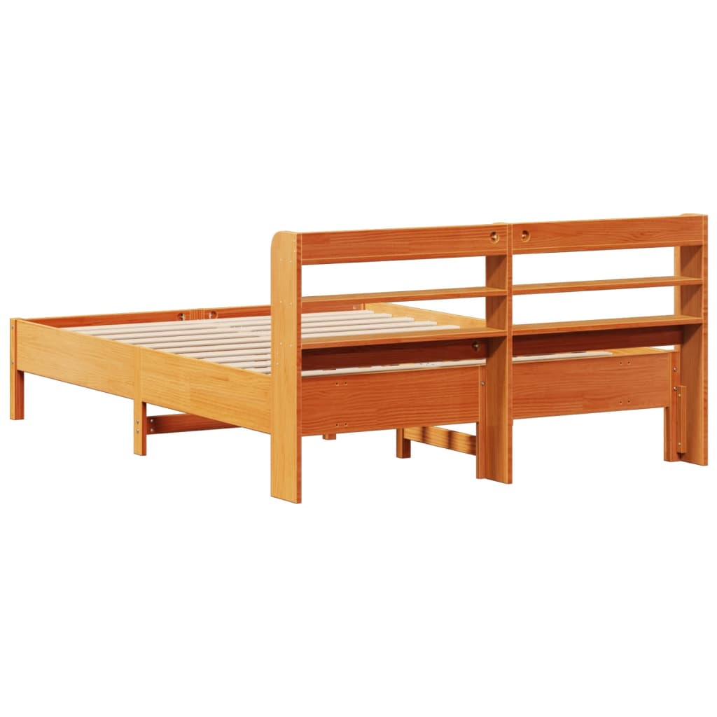 Letto Senza Materasso Marrone Cera 140x190 Cm In Legno Di Pino - Image 6