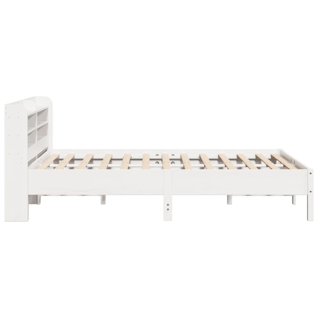 Letto Senza Materasso Bianco 135x190 Cm Legno Massello Di Pino - Image 5