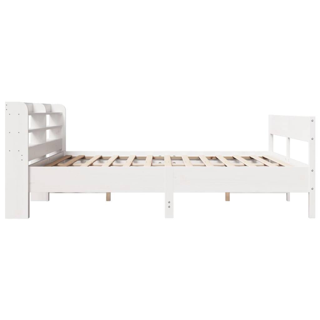 Letto Senza Materasso Bianco 180x200 Cm Legno Massello Di Pino - Image 5