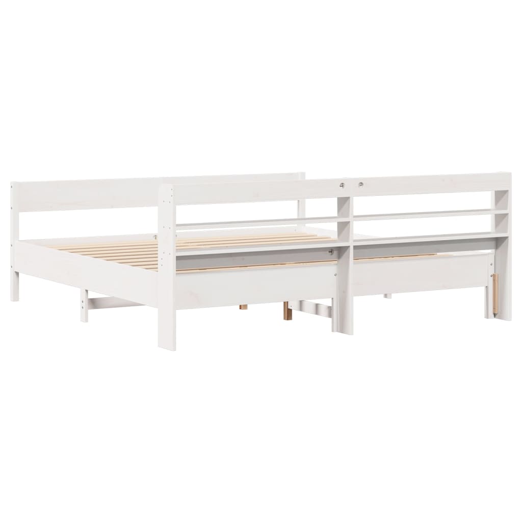 Letto Senza Materasso Bianco 180x200 Cm Legno Massello Di Pino - Image 6