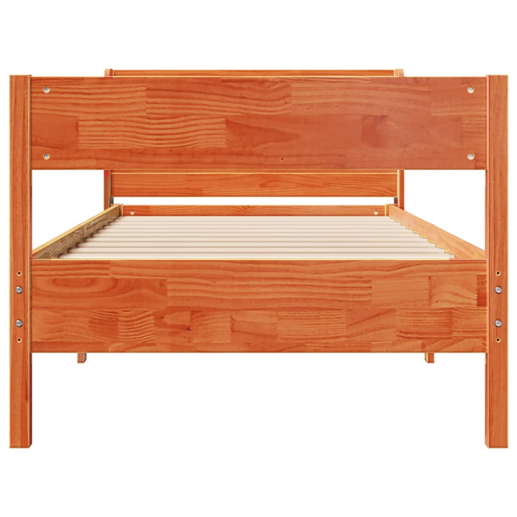 Letto Senza Materasso Marrone Cera 90x200 Cm Legno Di Pino - Image 4