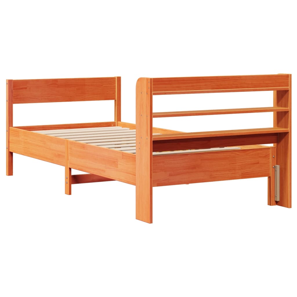 Letto Senza Materasso Marrone Cera 90x200 Cm Legno Di Pino - Image 6