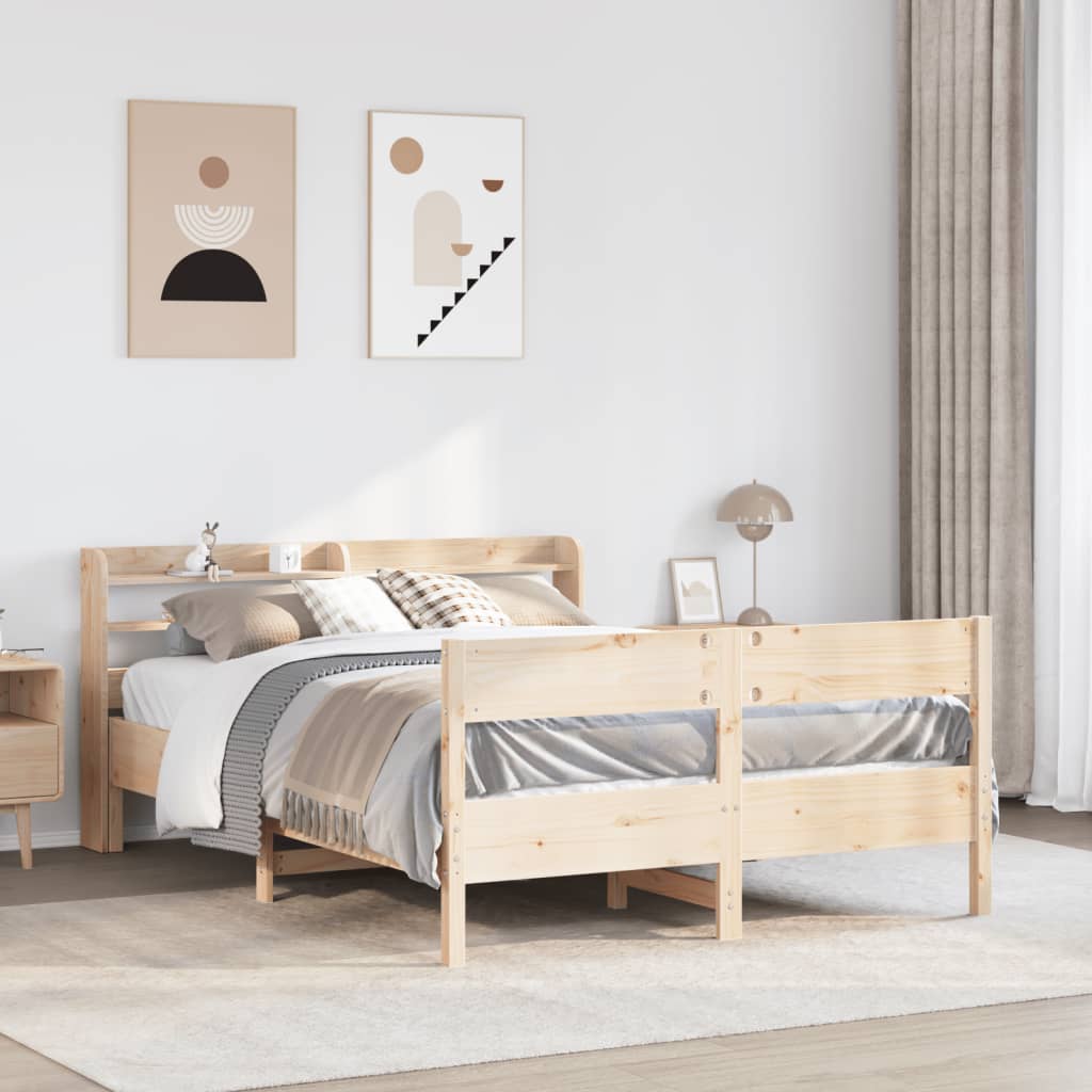 Letto Senza Materasso 140x190 Cm In Legno Massello Di Pino
