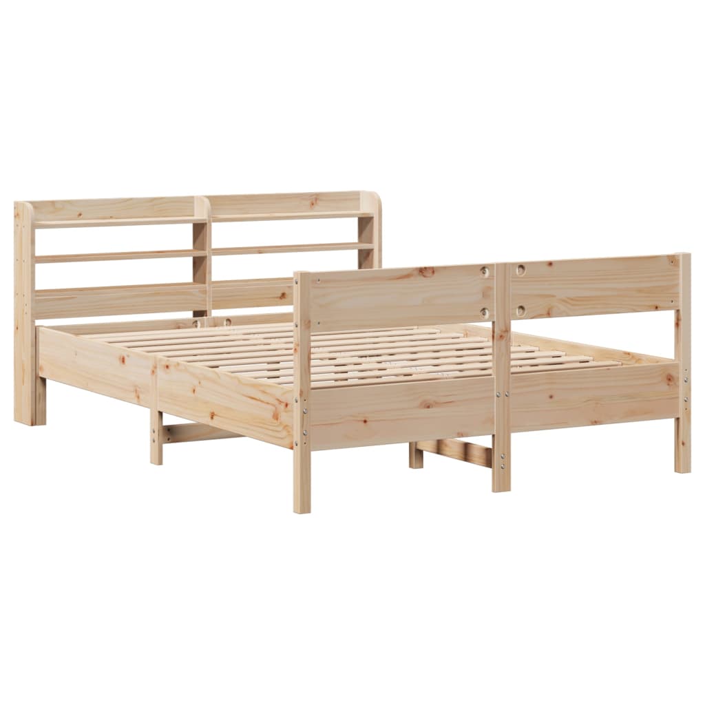 Letto Senza Materasso 140x190 Cm In Legno Massello Di Pino - Image 3