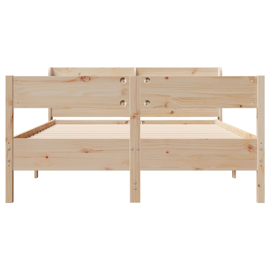 Letto Senza Materasso 140x190 Cm In Legno Massello Di Pino - Image 4