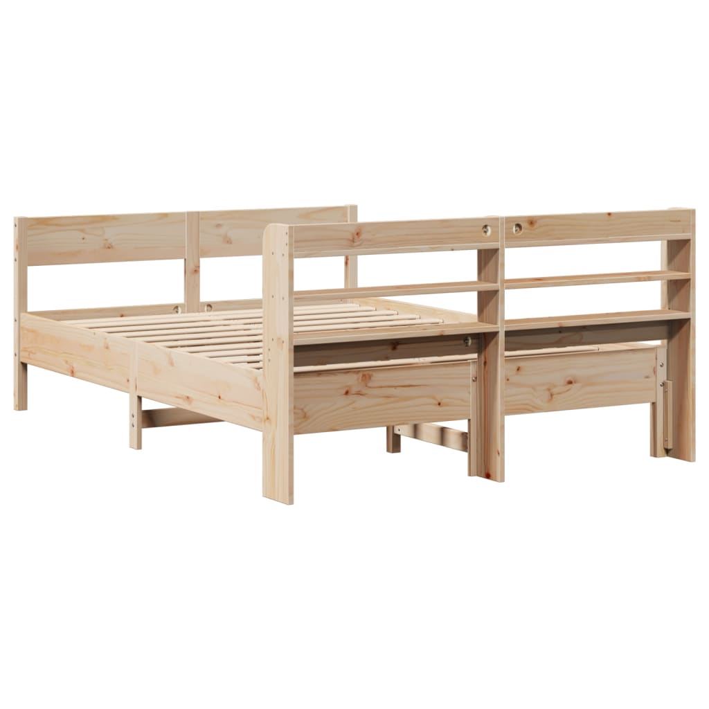 Letto Senza Materasso 140x190 Cm In Legno Massello Di Pino - Image 6