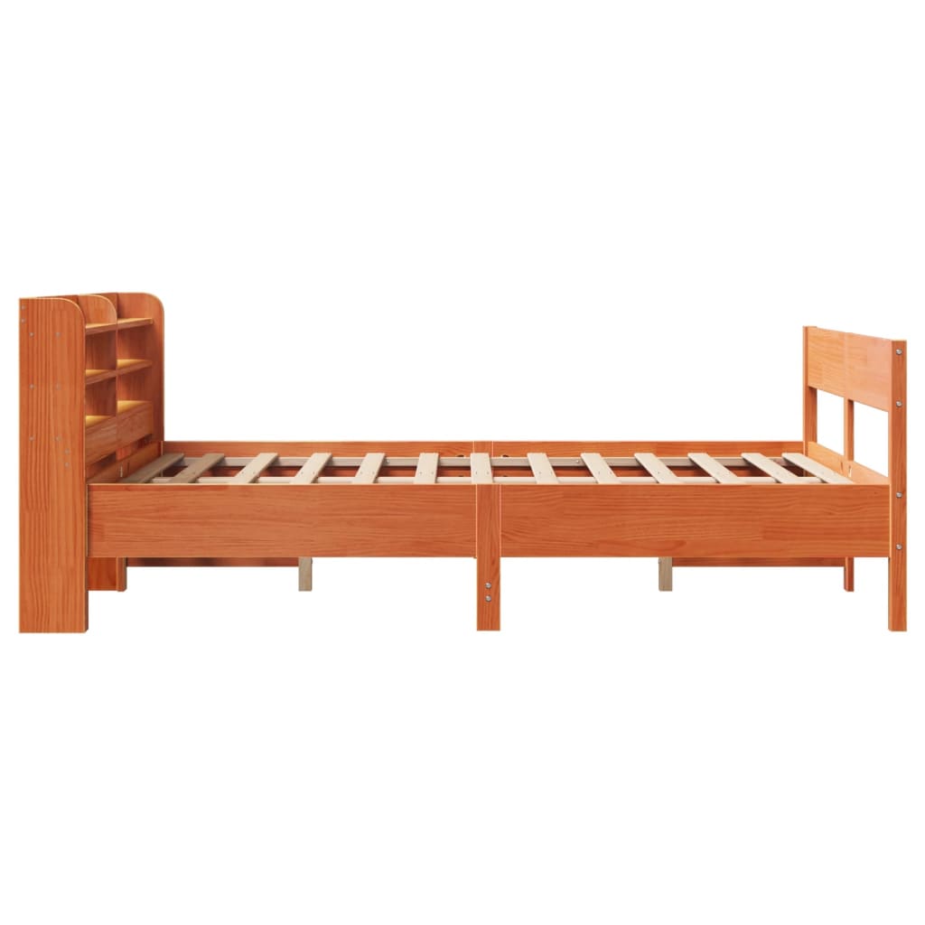 Letto Senza Materasso Marrone Cera 140x190 Cm In Legno Di Pino - Image 5