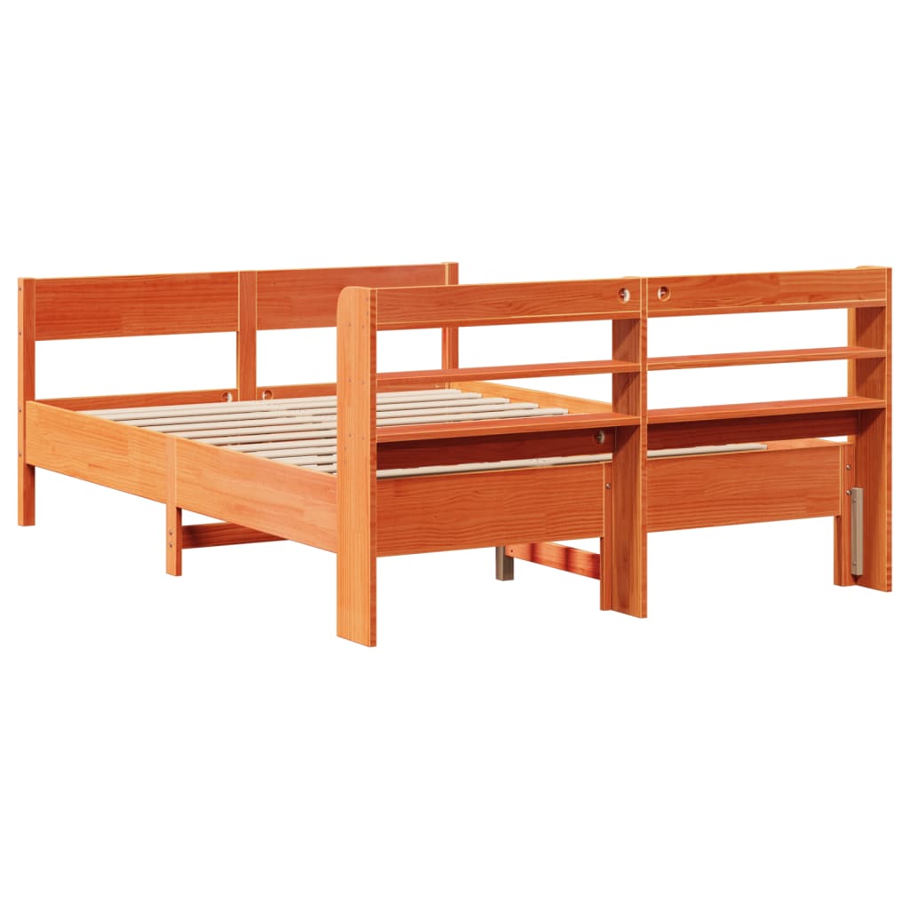 Letto Senza Materasso Marrone Cera 140x190 Cm In Legno Di Pino - Image 6