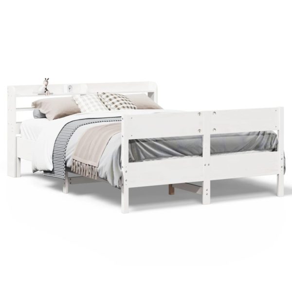 Letto Senza Materasso Bianco 135x190 Cm Legno Massello Di Pino - Image 2