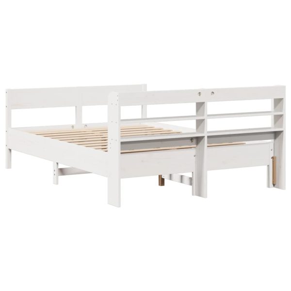 Letto Senza Materasso Bianco 135x190 Cm Legno Massello Di Pino - Image 6