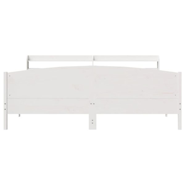 Letto Senza Materasso Bianco 180x200 Cm Legno Massello Di Pino - Image 4