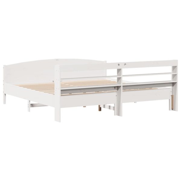 Letto Senza Materasso Bianco 180x200 Cm Legno Massello Di Pino - Image 6