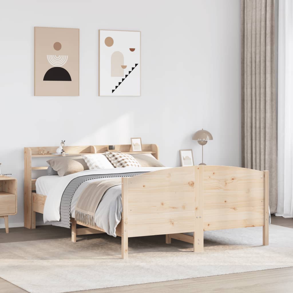 Letto Senza Materasso 140x190 Cm In Legno Massello Di Pino