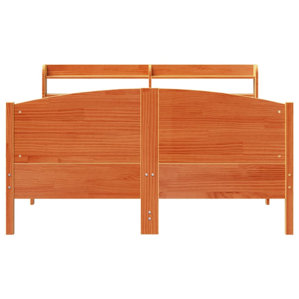 Letto Senza Materasso Marrone Cera 135x190 Cm In Legno Di Pino - Image 4